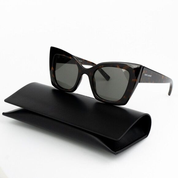 NEW Saint Laurent SL552 008 Havana Grey Cat Eye Women Sunglasses